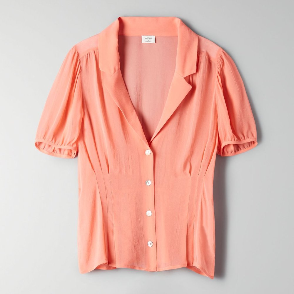 Aritzia Wilfred Madeleine blouse in fresco pink
